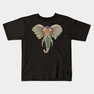 Ganesh Elephant Artistic Ganesha God Face   Spiritual Hindu Kids T-Shirt